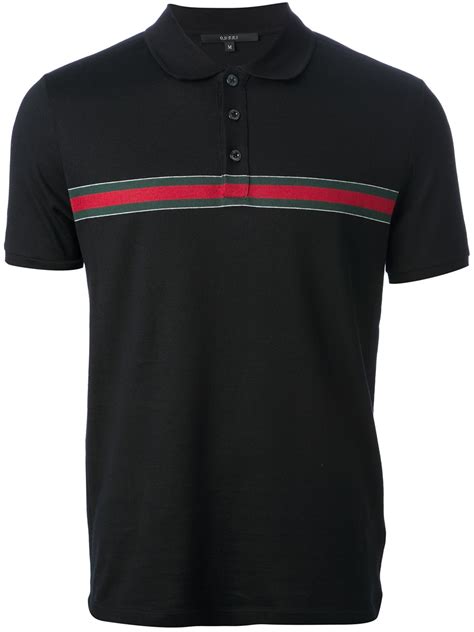 gucci striped ringer tee|Gucci polo shirts for men.